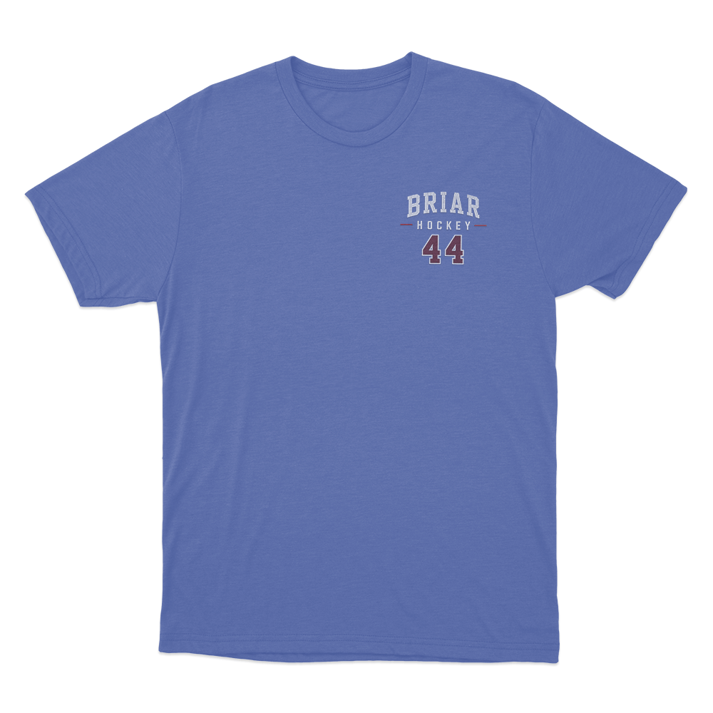 Briar Hockey 44 Unisex T Shirt Blue Briar Hockey 44 Unisex T Shirt Blue
