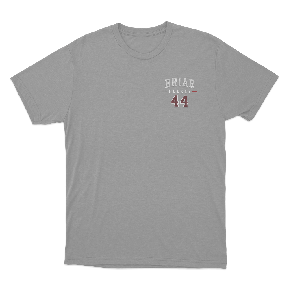 Briar Hockey 44 Unisex T Shirt Grey Briar Hockey 44 Unisex T Shirt Grey