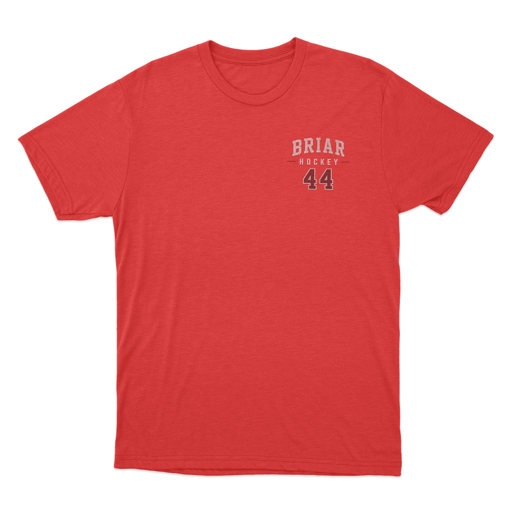 Briar Hockey 44 Unisex T Shirt Red Briar Hockey 44 Unisex T Shirt Red
