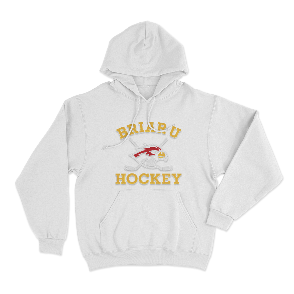 Briar U Hawks Hockey Unisex Hoodie White Briar U Hawks Hockey Unisex Hoodie White