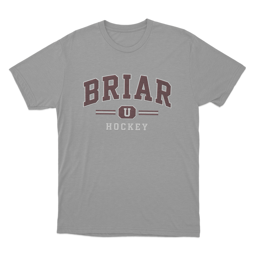 Briar U Hockey Team Logo Unisex T Shirt Grey Briar U Hockey Team Logo Unisex T Shirt Grey