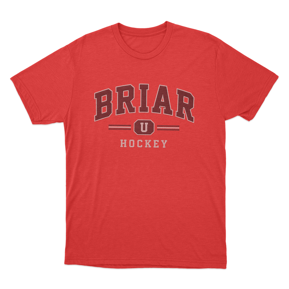 Briar U Hockey Team Logo Unisex T Shirt Red Briar U Hockey Team Logo Unisex T Shirt Red
