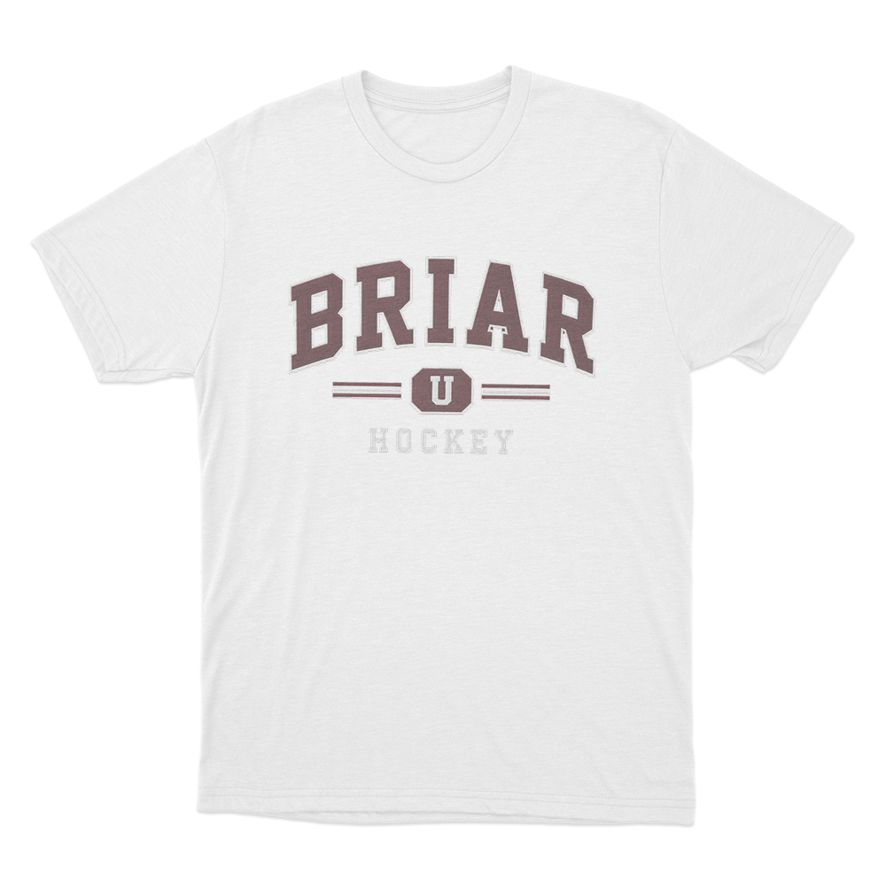 Briar U Hockey Team Logo Unisex T Shirt White Briar U Hockey Team Logo Unisex T Shirt White
