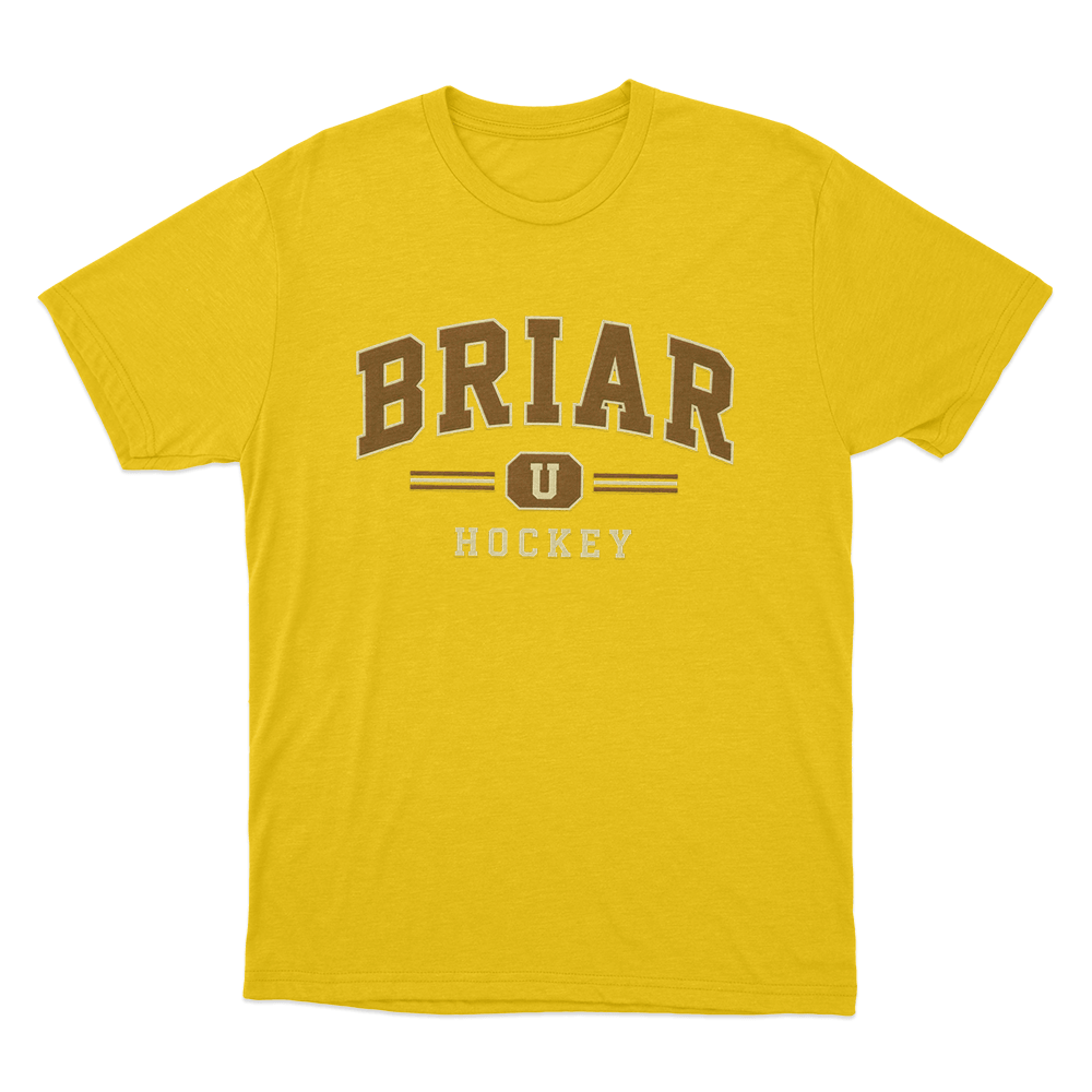 Briar U Hockey Team Logo Unisex T Shirt Yellow Briar U Hockey Team Logo Unisex T Shirt Yellow