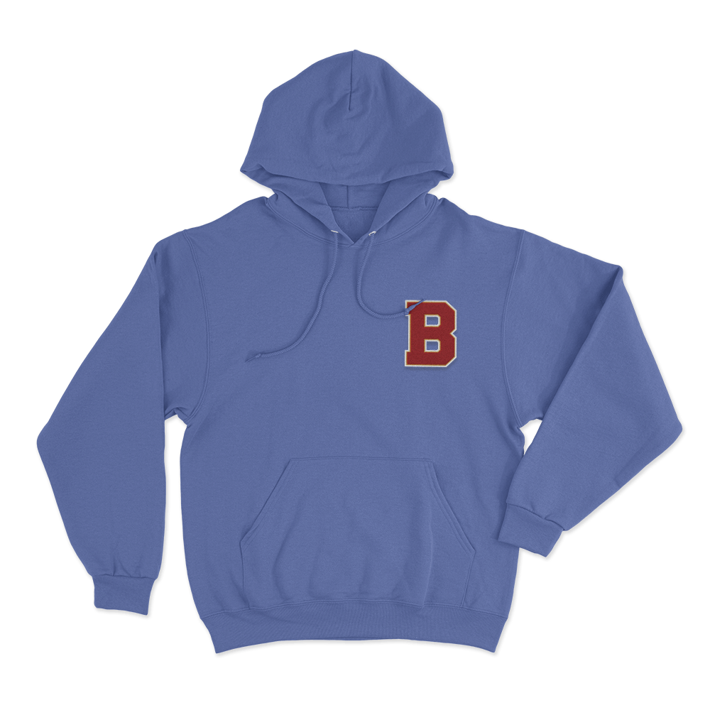 Briar Varsity B Logo Unisex Hoodie Blue Briar Varsity B Logo Unisex Hoodie Blue
