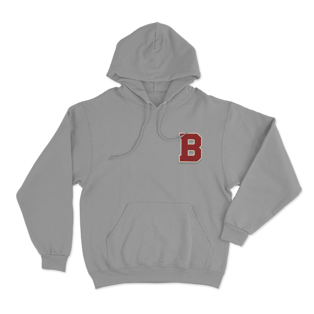 Briar Varsity B Logo Unisex Hoodie Grey Briar Varsity B Logo Unisex Hoodie Grey