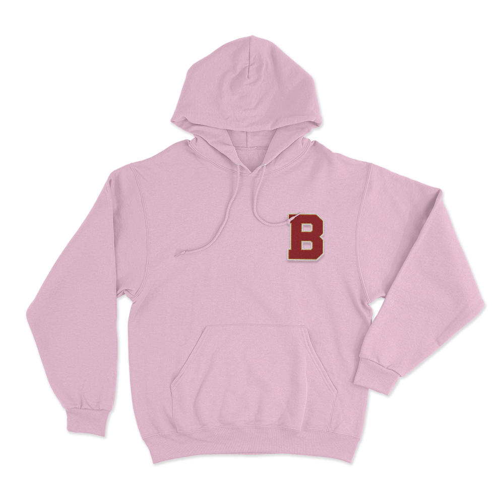 Briar Varsity B Logo Unisex Hoodie Pink Briar Varsity B Logo Unisex Hoodie Pink