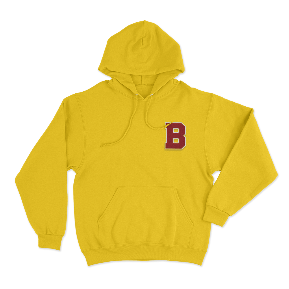 Briar Varsity B Logo Unisex Hoodie Yellow Briar Varsity B Logo Unisex Hoodie Yellow