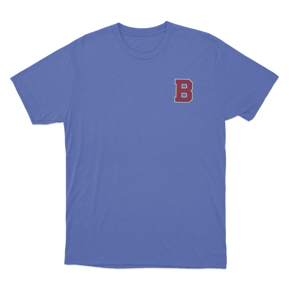 Briar Varsity B Logo Unisex T Shirt Blue Briar Varsity B Logo Unisex T Shirt Blue