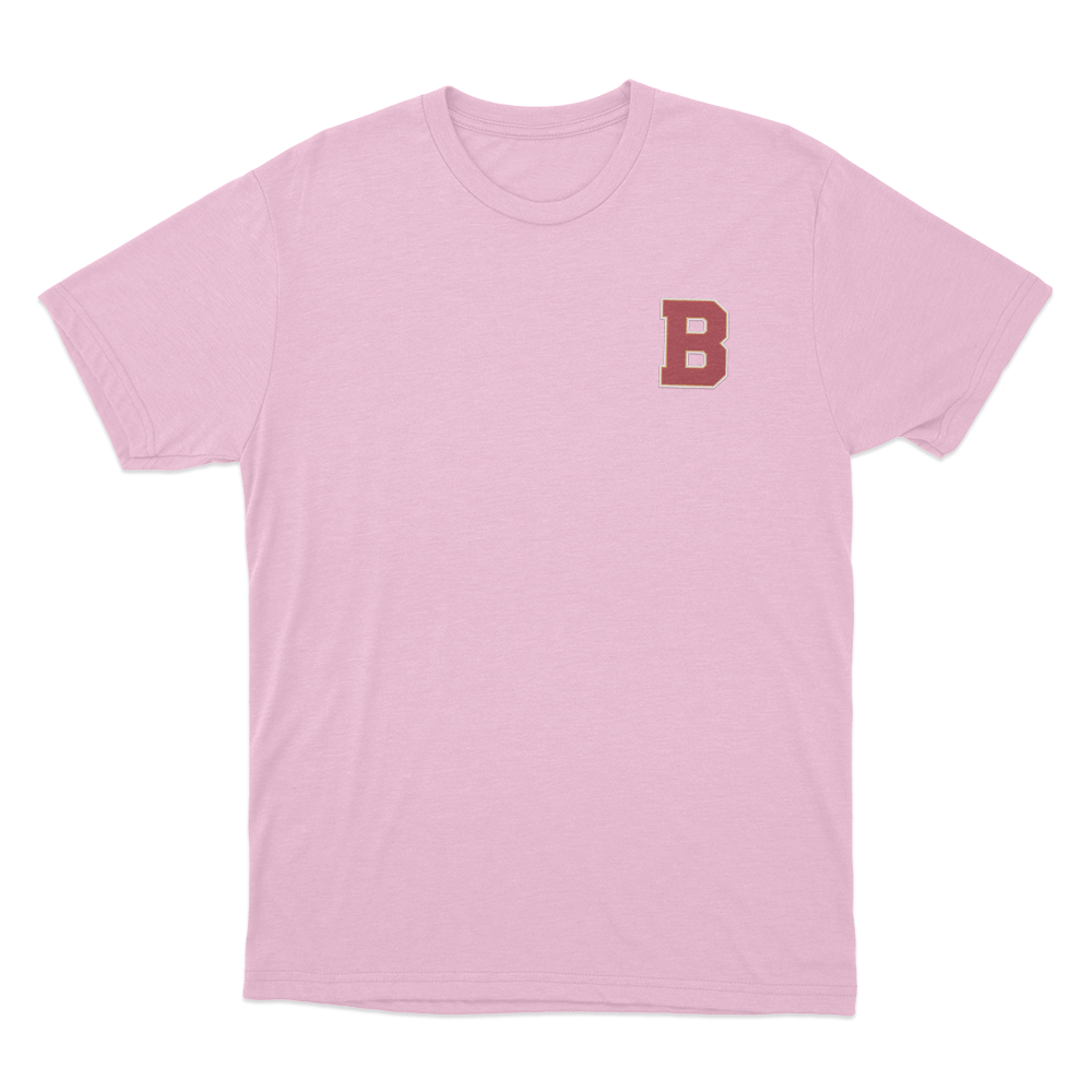 Briar Varsity B Logo Unisex T Shirt Pink Briar Varsity B Logo Unisex T Shirt Pink