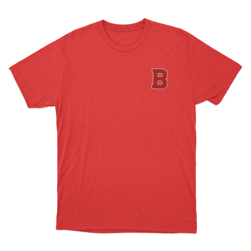 Briar Varsity B Logo Unisex T Shirt Red Briar Varsity B Logo Unisex T Shirt Red