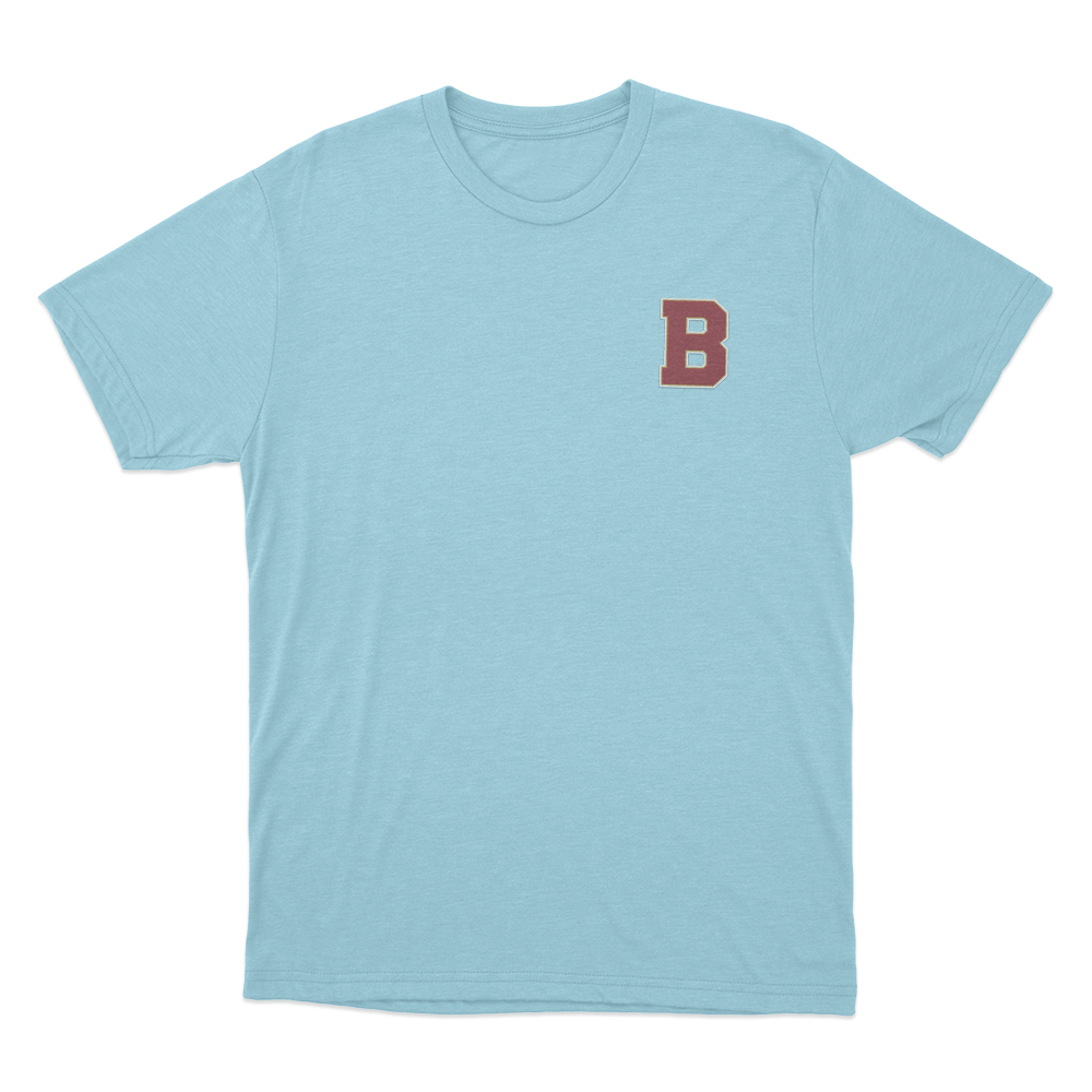 Briar Varsity B Logo Unisex T Shirt Sky Blue Briar Varsity B Logo Unisex T Shirt Sky Blue