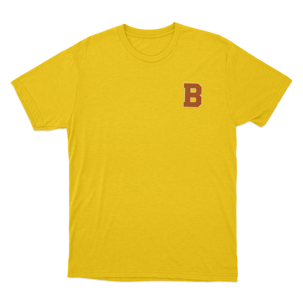 Briar Varsity B Logo Unisex T Shirt Yellow Briar Varsity B Logo Unisex T Shirt Yellow