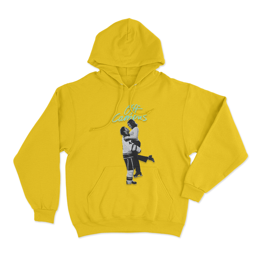 Off Campus Couple Ice Hockey Unisex Hoodie Yellow Off Campus Couple Ice Hockey Unisex Hoodie Yellow